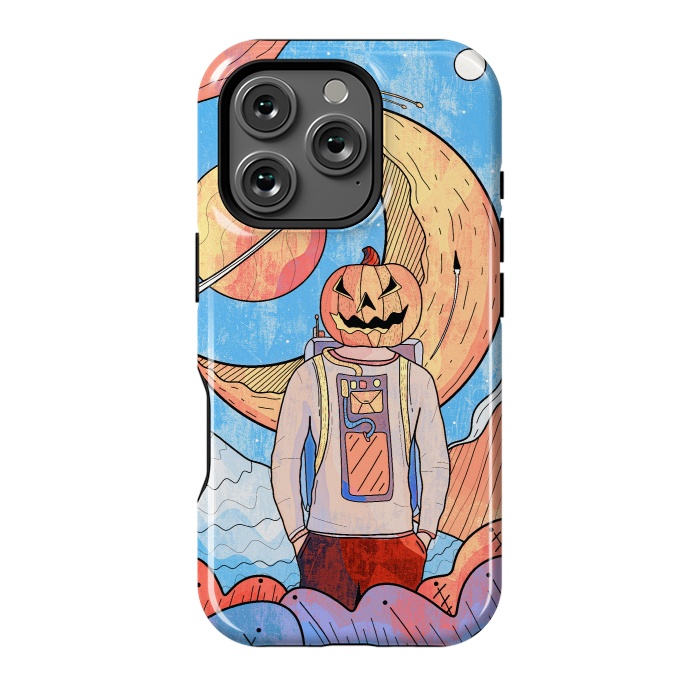 iPhone 16 Pro StrongFit The pumpkin astronaut  by Steve Wade (Swade)