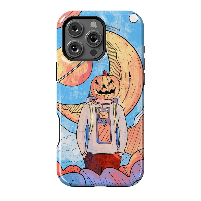 iPhone 16 Pro Max StrongFit The pumpkin astronaut  by Steve Wade (Swade)