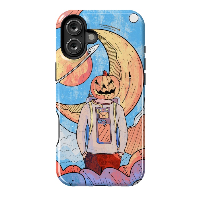 iPhone 16 Plus StrongFit The pumpkin astronaut  by Steve Wade (Swade)