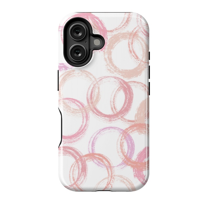 iPhone 16 StrongFit Pink Circles by Martina