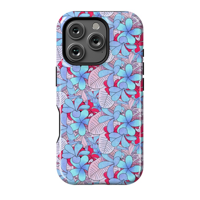 iPhone 16 Pro StrongFit Red and blue flowers  by Winston