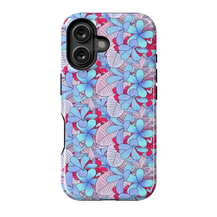 iPhone 16 StrongFit Red and blue flowers  by Winston