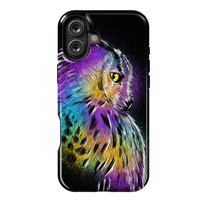 iPhone 16 Plus StrongFit Sketch Owl Colorful by Alberto