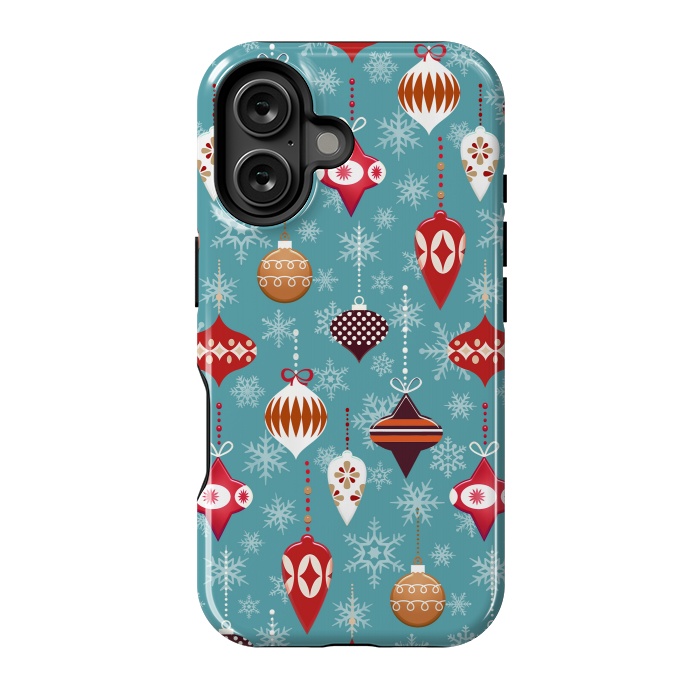 iPhone 16 StrongFit Colorful decorated Christmas ornaments by Oana 