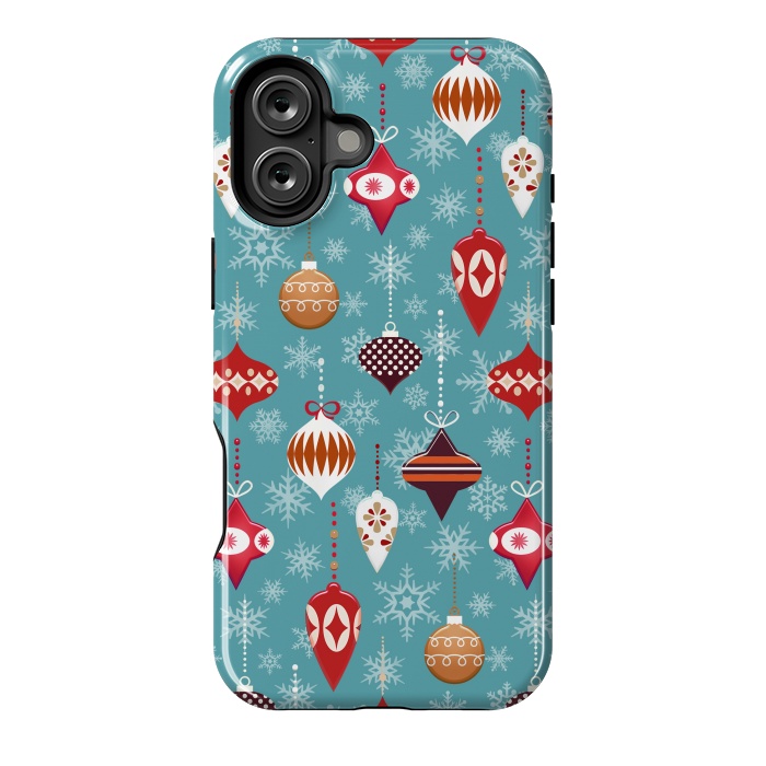 iPhone 16 Plus StrongFit Colorful decorated Christmas ornaments by Oana 