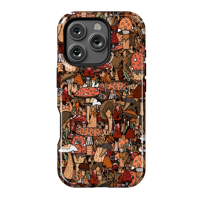 iPhone 16 Pro StrongFit Autumnal Mushrooms by Steve Wade (Swade)