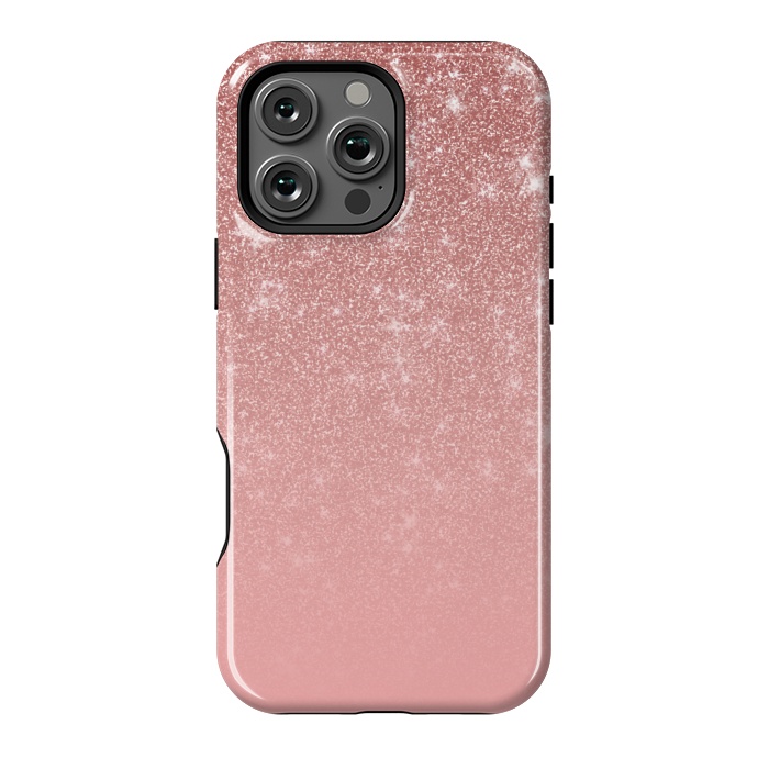 iPhone 16 Pro Max StrongFit Glam Rose Gold Glitter Ombre by Julie Erin Designs