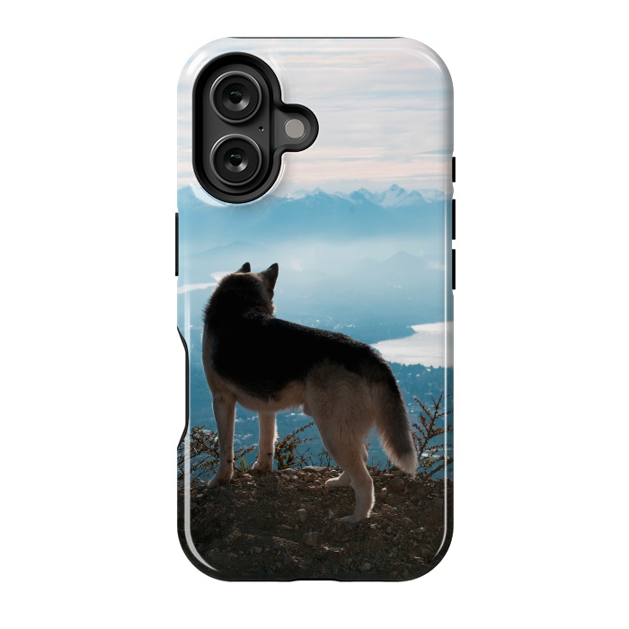 iPhone 16 StrongFit Wanderlust dog by Laura Nagel