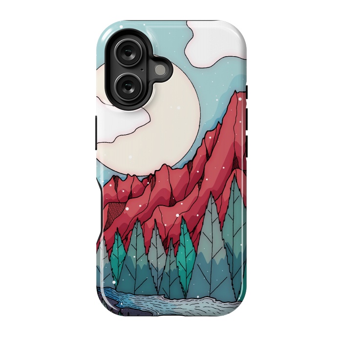 iPhone 16 StrongFit The red winter mountain river by Steve Wade (Swade)