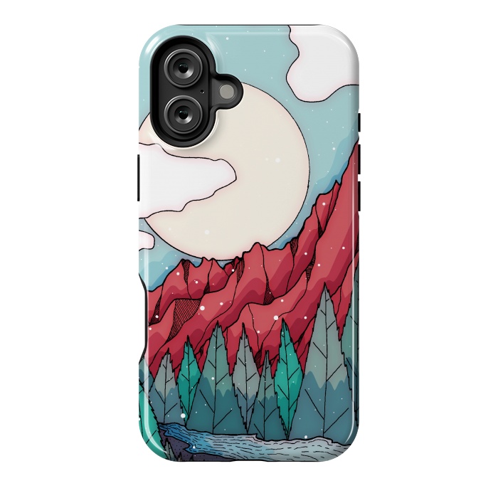 iPhone 16 Plus StrongFit The red winter mountain river by Steve Wade (Swade)