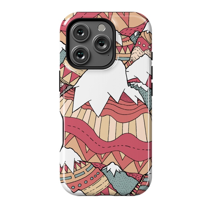 iPhone 16 Pro StrongFit Winter Aztec mountains  by Steve Wade (Swade)