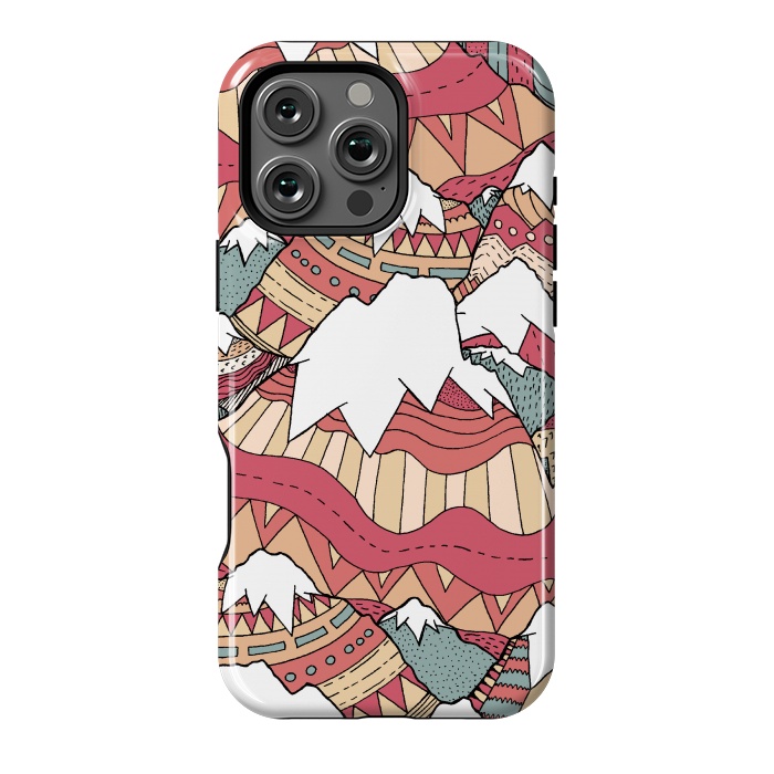 iPhone 16 Pro Max StrongFit Winter Aztec mountains  by Steve Wade (Swade)