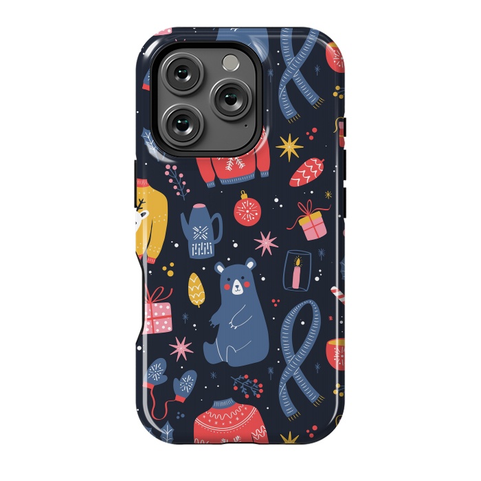 iPhone 16 Pro StrongFit Christmas pattern dark by Jelena Obradovic