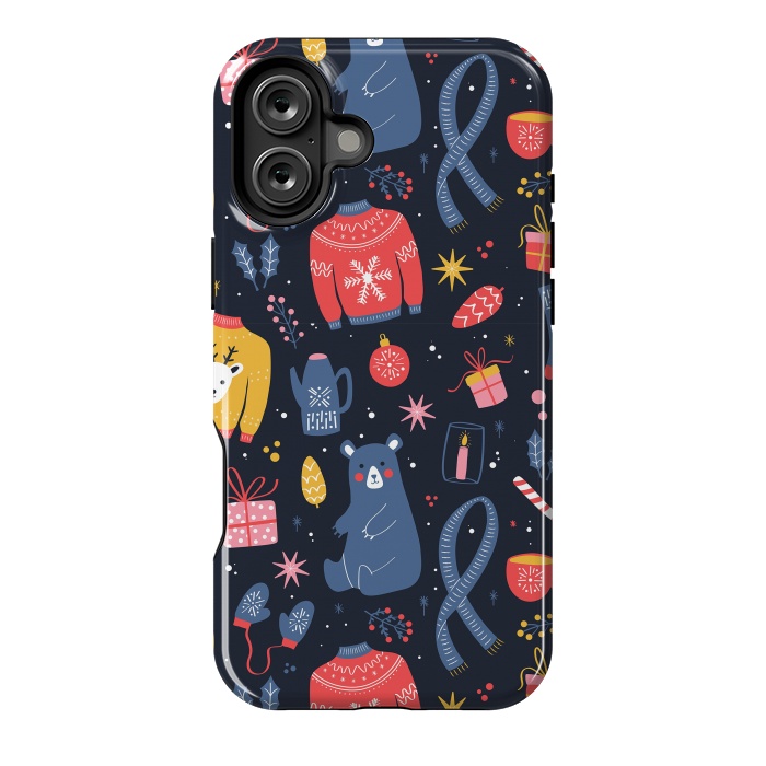 iPhone 16 Plus StrongFit Christmas pattern dark by Jelena Obradovic