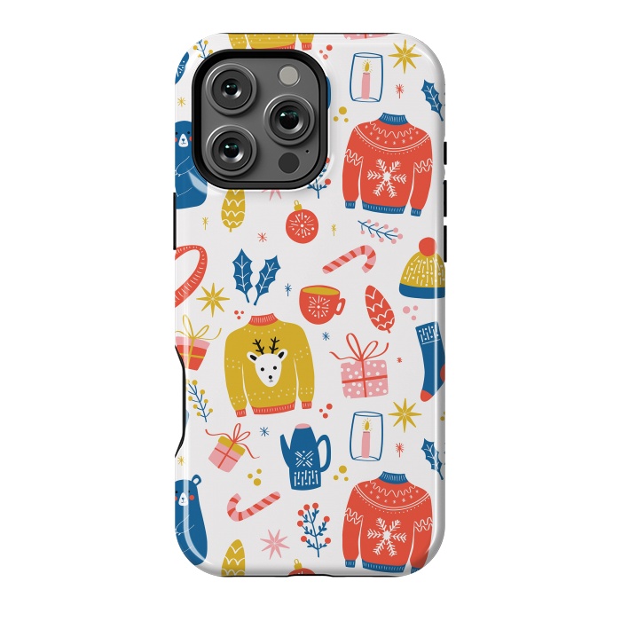 iPhone 16 Pro Max StrongFit Christmas pattern, white by Jelena Obradovic