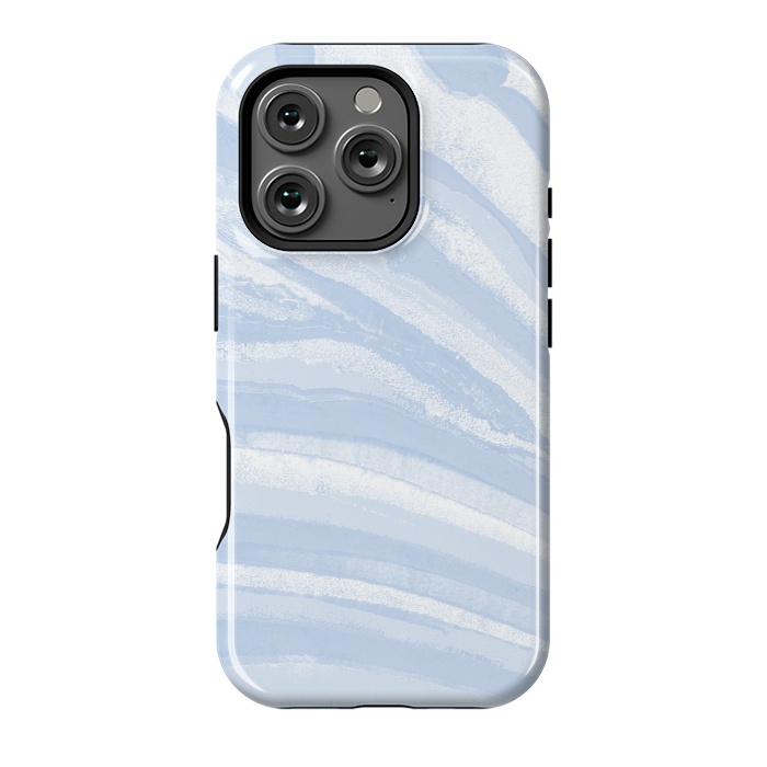 iPhone 16 Pro StrongFit Baby blue pastel marble stripes by Oana 