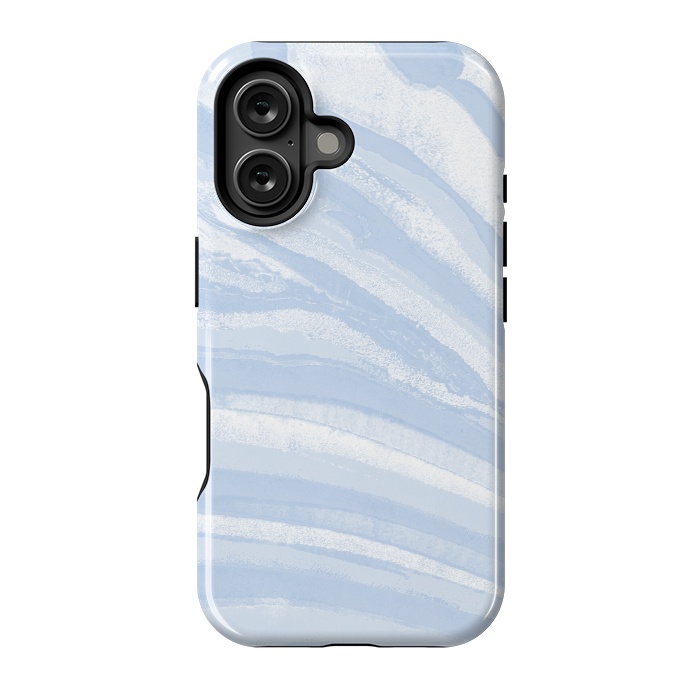 iPhone 16 StrongFit Baby blue pastel marble stripes by Oana 