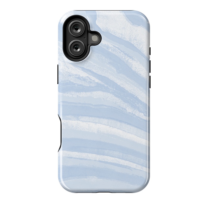 iPhone 16 Plus StrongFit Baby blue pastel marble stripes by Oana 