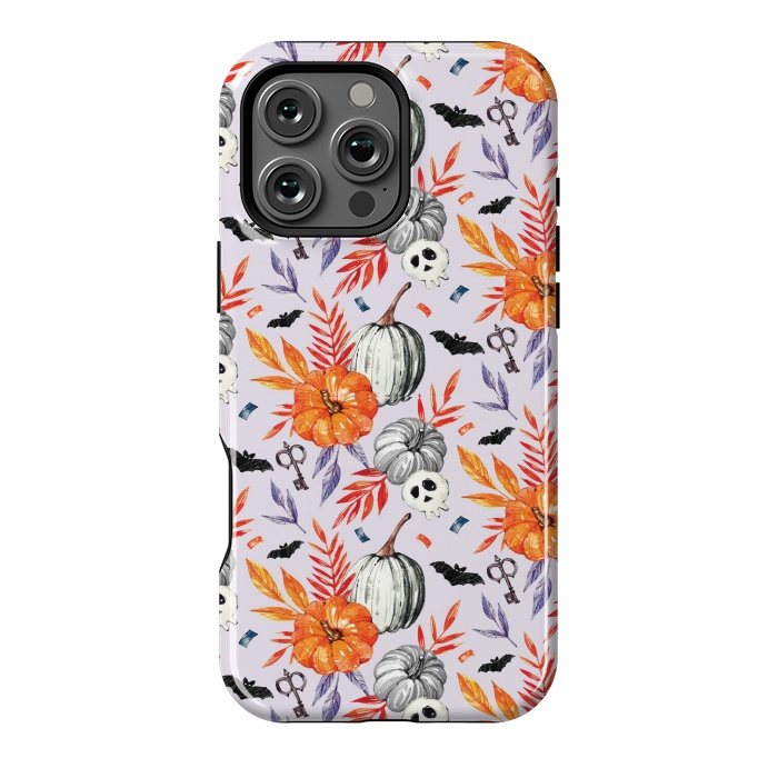 iPhone 16 Pro Max StrongFit PUMPKIN SKULL PRINT by MALLIKA