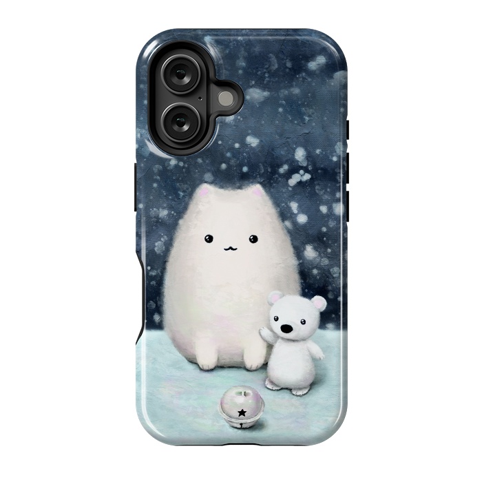 iPhone 16 StrongFit Winter cat by Laura Nagel