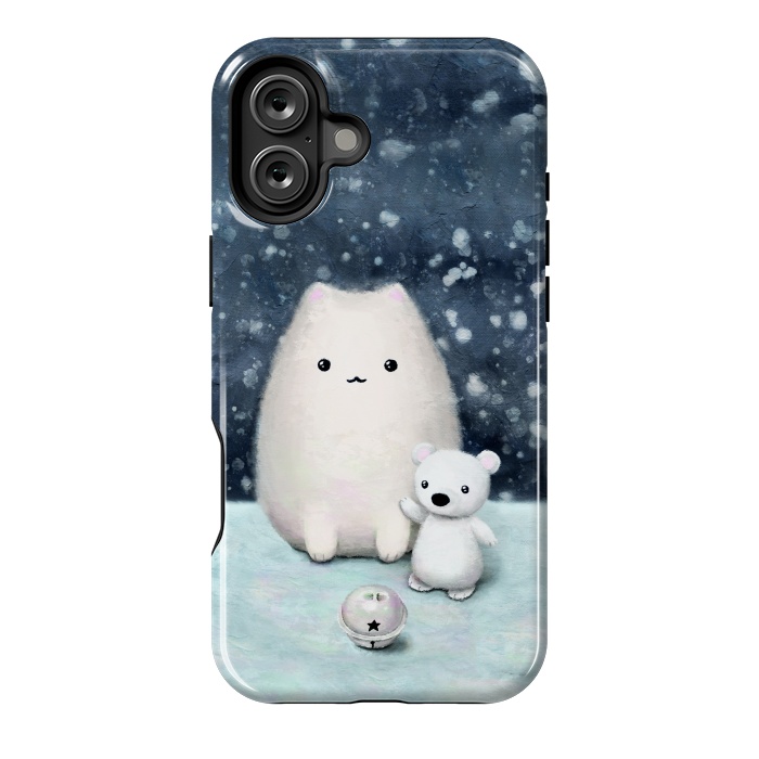 iPhone 16 Plus StrongFit Winter cat by Laura Nagel