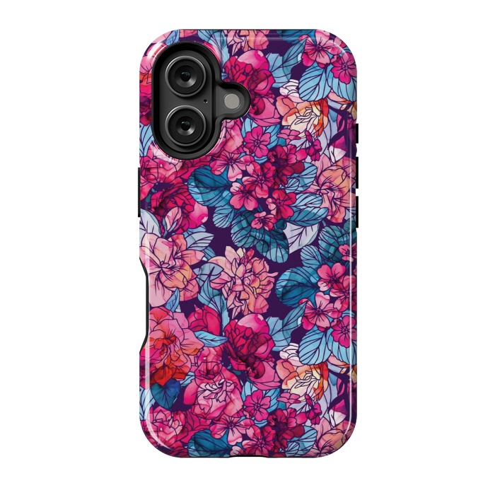 iPhone 16 StrongFit pink floral pattern 6 by MALLIKA