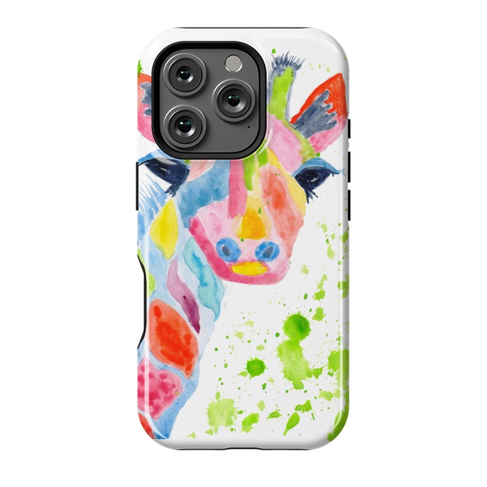 iPhone 16 Pro StrongFit Giraffe watercolor  by ArtKingdom7