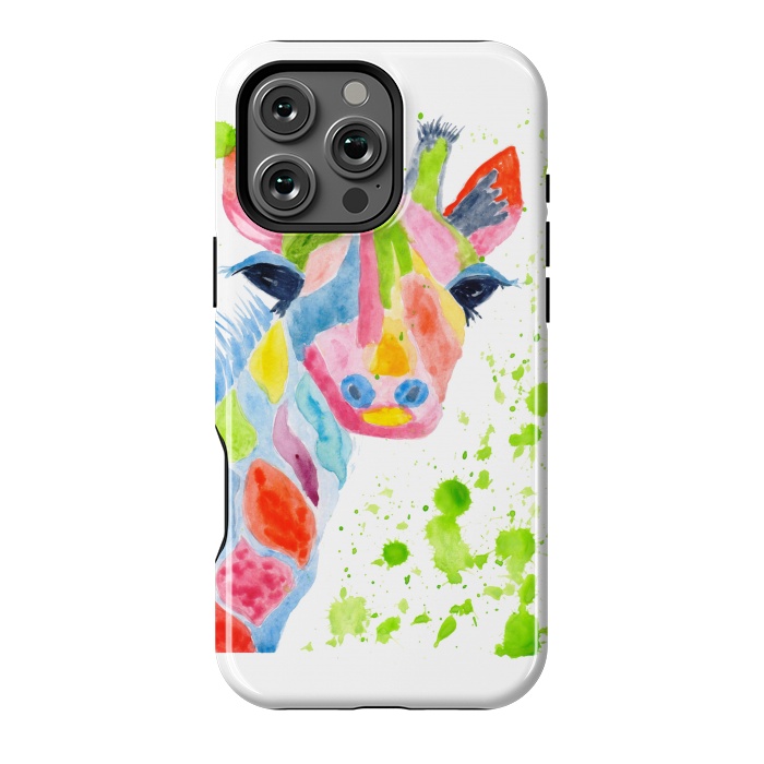 iPhone 16 Pro Max StrongFit Giraffe watercolor  by ArtKingdom7