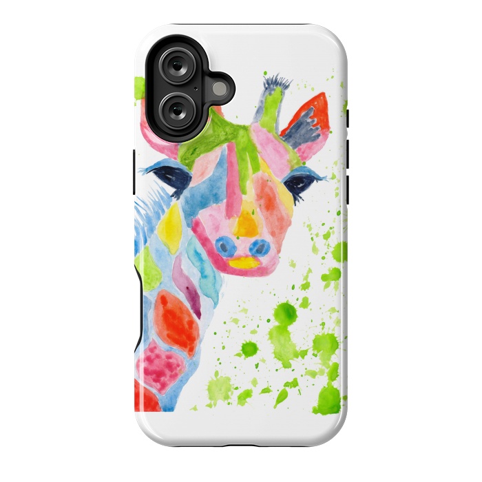 iPhone 16 Plus StrongFit Giraffe watercolor  by ArtKingdom7