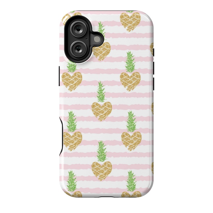 iPhone 16 Plus StrongFit heart pineapple glitter by MALLIKA