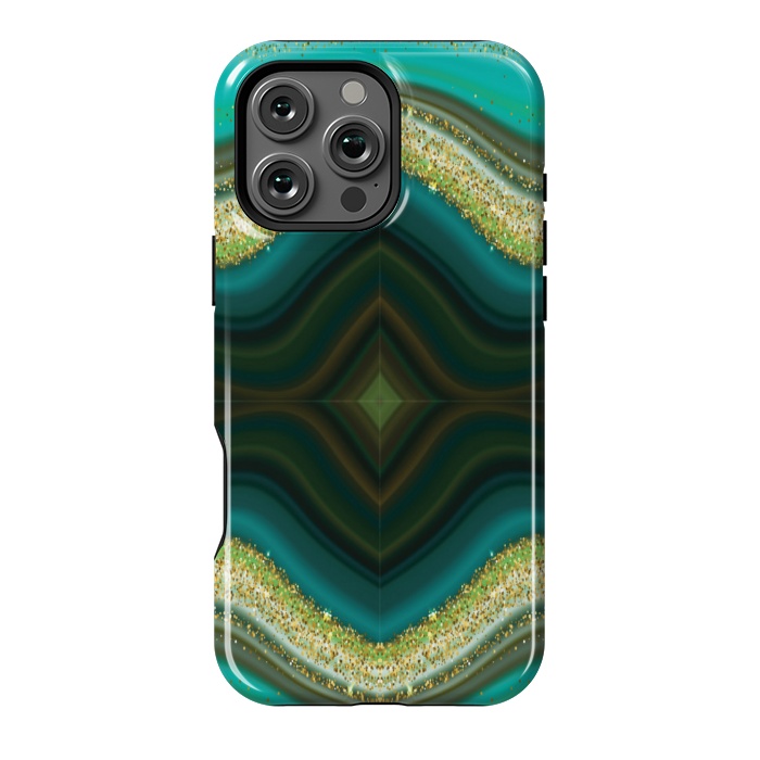 iPhone 16 Pro Max StrongFit GREEN GLITTER PATTERN by MALLIKA