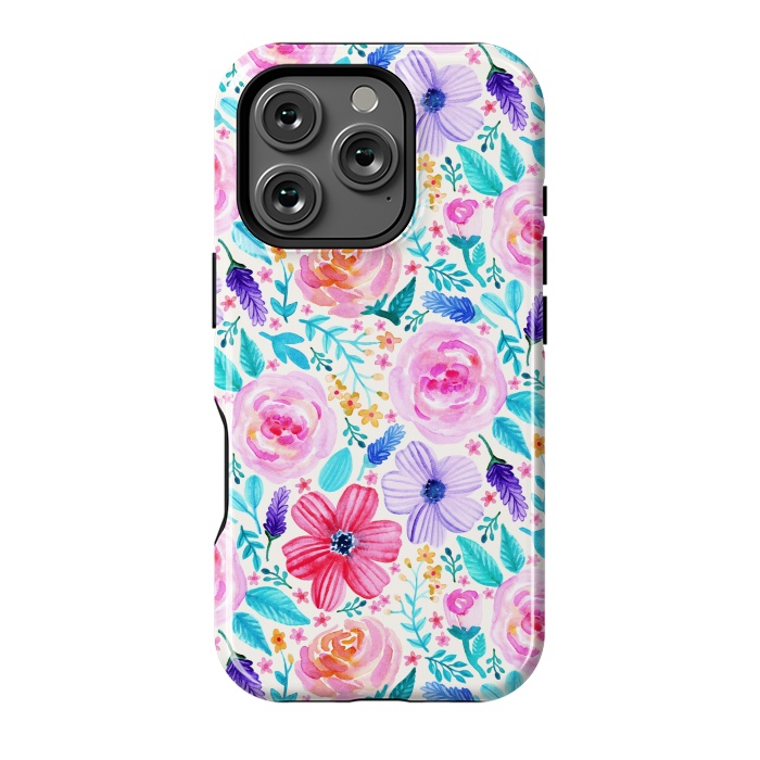 iPhone 16 Pro StrongFit Bold Blooms - Cool Colours by Tangerine-Tane