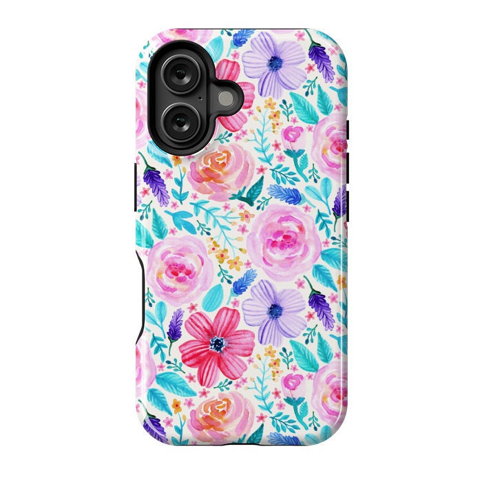 iPhone 16 StrongFit Bold Blooms - Cool Colours by Tangerine-Tane