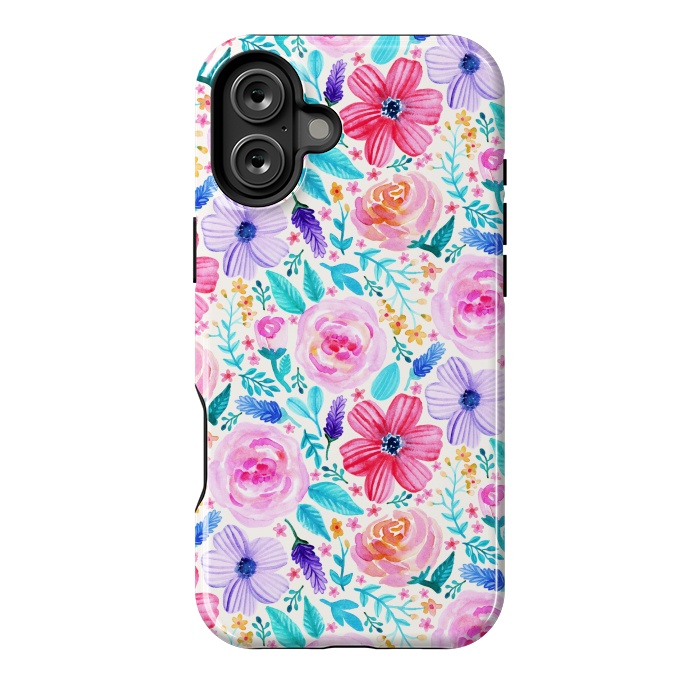 iPhone 16 Plus StrongFit Bold Blooms - Cool Colours by Tangerine-Tane