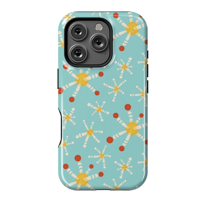 iPhone 16 Pro StrongFit Retro Modern Fun Science Microbiology Pattern by Boriana Giormova