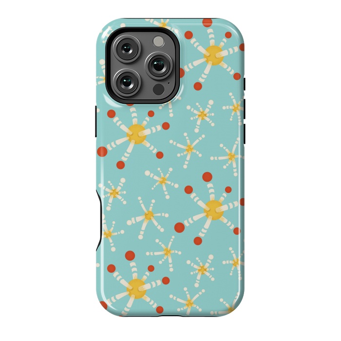 iPhone 16 Pro Max StrongFit Retro Modern Fun Science Microbiology Pattern by Boriana Giormova