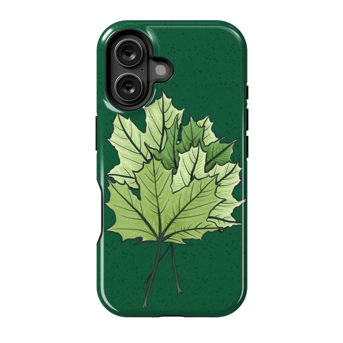 iPhone 16 StrongFit Green Maple Leaves In Spring by Boriana Giormova