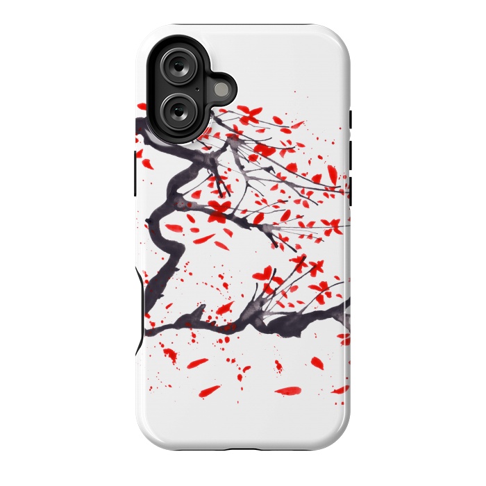 iPhone 16 Plus StrongFit Cherry tree flowers watercolor by ArtKingdom7