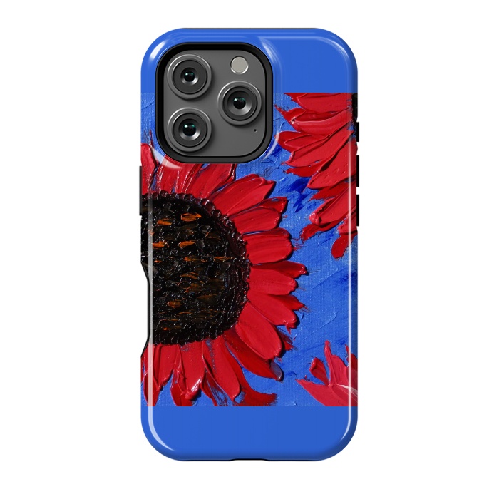 iPhone 16 Pro StrongFit Red sunflowers art by ArtKingdom7