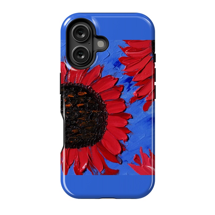 iPhone 16 StrongFit Red sunflowers art by ArtKingdom7