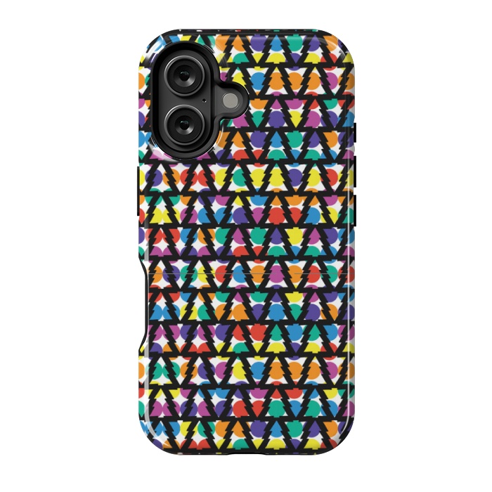 iPhone 16 StrongFit multi color christmas tree pattern by MALLIKA