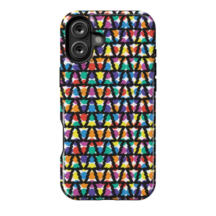 iPhone 16 Plus StrongFit multi color christmas tree pattern by MALLIKA