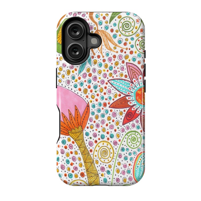 iPhone 16 StrongFit Floral mandala dot art by ArtKingdom7