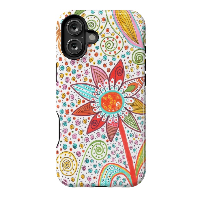 iPhone 16 Plus StrongFit Floral mandala dot art by ArtKingdom7