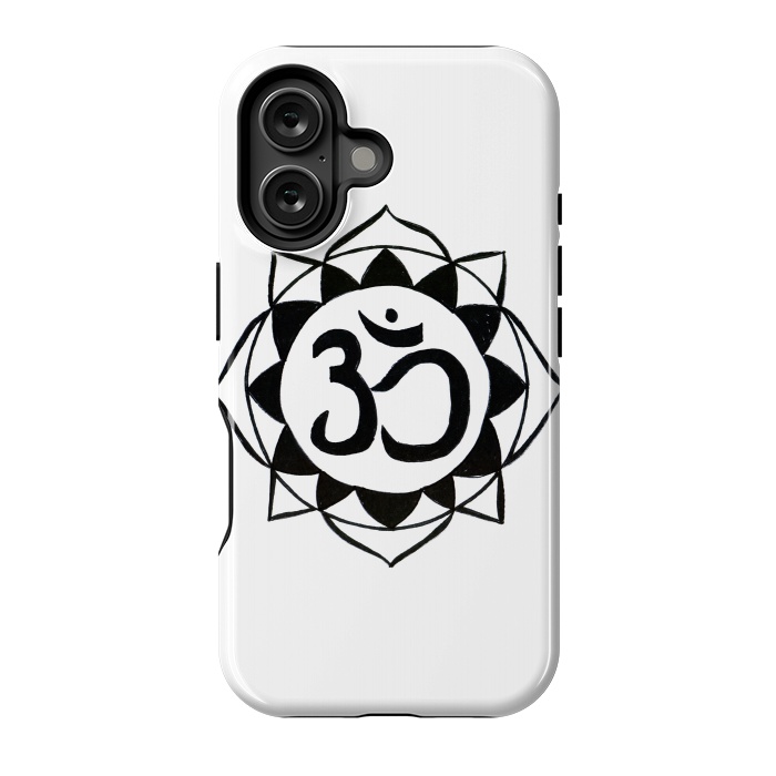 iPhone 16 StrongFit Om/Aum sign mandala drawing by ArtKingdom7