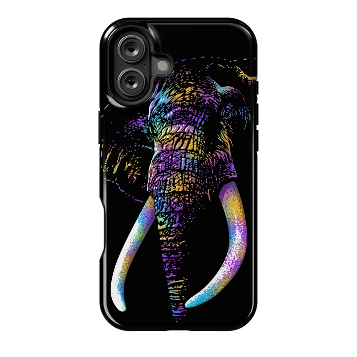 iPhone 16 Plus StrongFit Colorful Elephant by Alberto