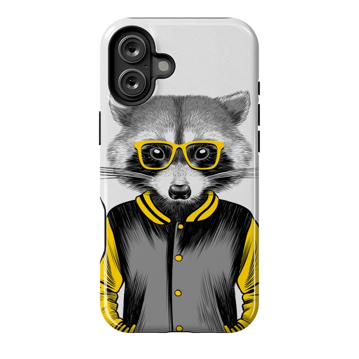 iPhone 16 Plus StrongFit Raccoon School by Alberto