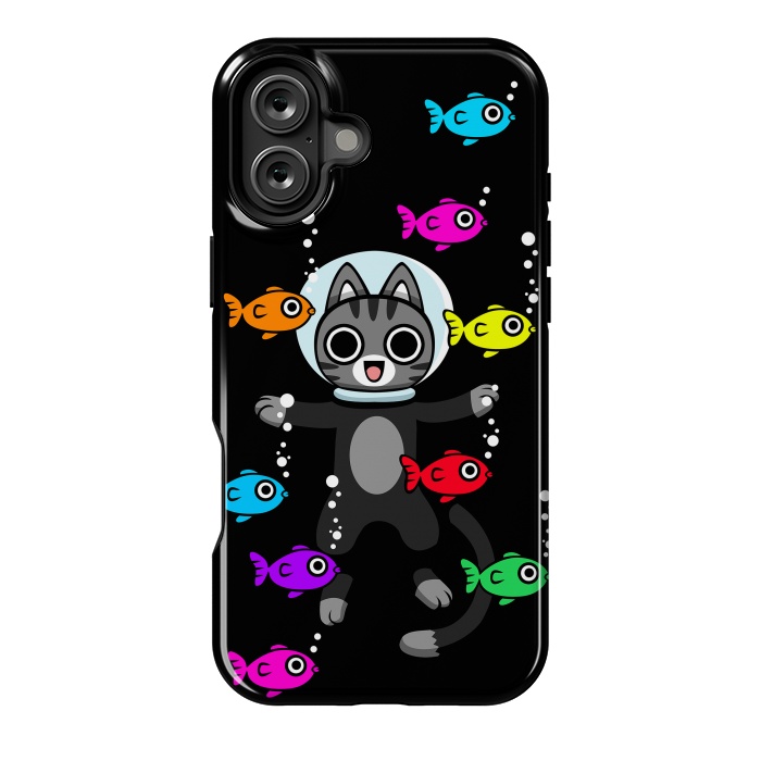 iPhone 16 Plus StrongFit Aquarium Cat by Alberto