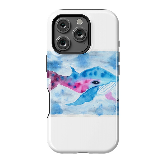 iPhone 16 Pro StrongFit Baby whale watercolor by ArtKingdom7