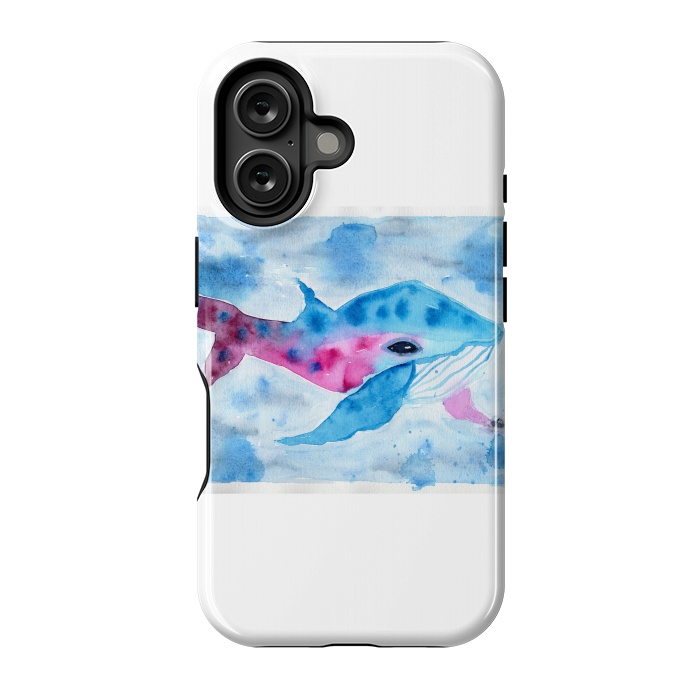 iPhone 16 StrongFit Baby whale watercolor by ArtKingdom7